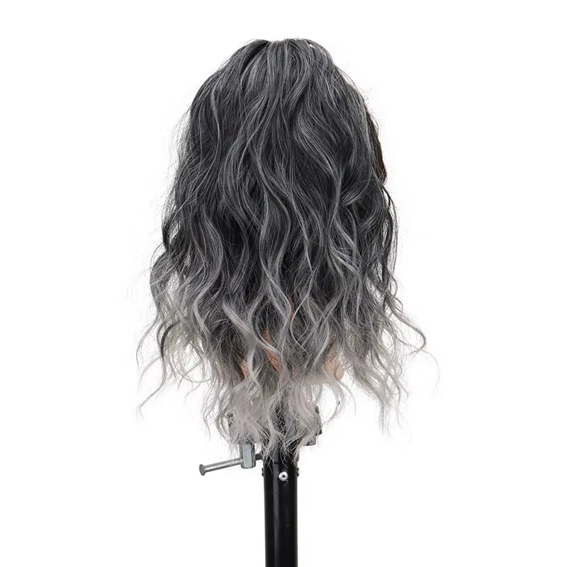 Synthetic 14Inch Short Wavy Brown Blonde Ponytail Hair Extension Claw Clip in Hairpiece Style for Women