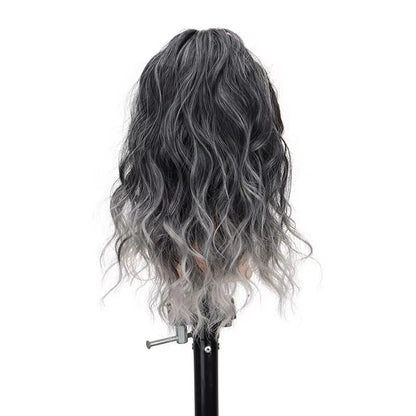 Synthetic 14Inch Short Wavy Brown Blonde Ponytail Hair Extension Claw Clip in Hairpiece Style for Women