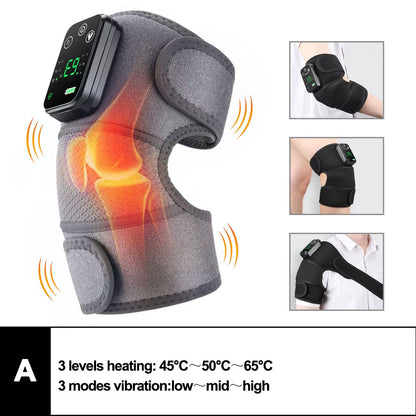 Electric Heated Vibration Knee Massage Pad 3 in 1 Massager for Shoulder Elbow Hot Compress Thermal Joint Brace Muscle Relaxation
