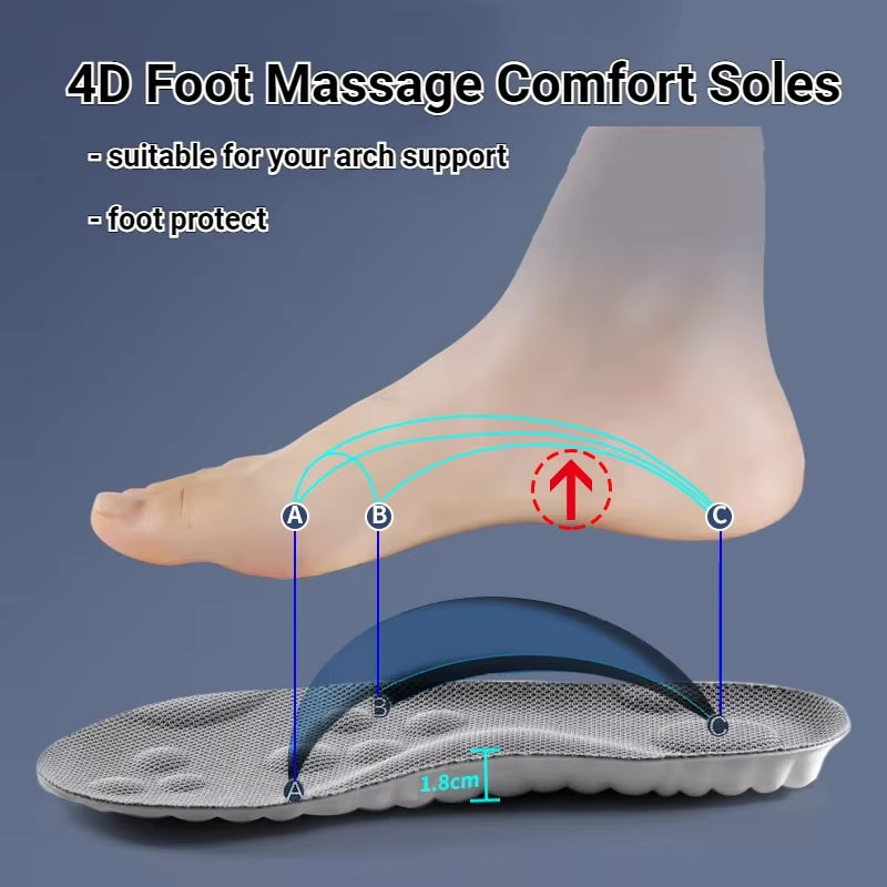 6PCS Massage Sports Insoles Super Soft Sport Insole for Feet Running Baskets Shoe Inserts Soles Arch Support Orthopedic Cushion
