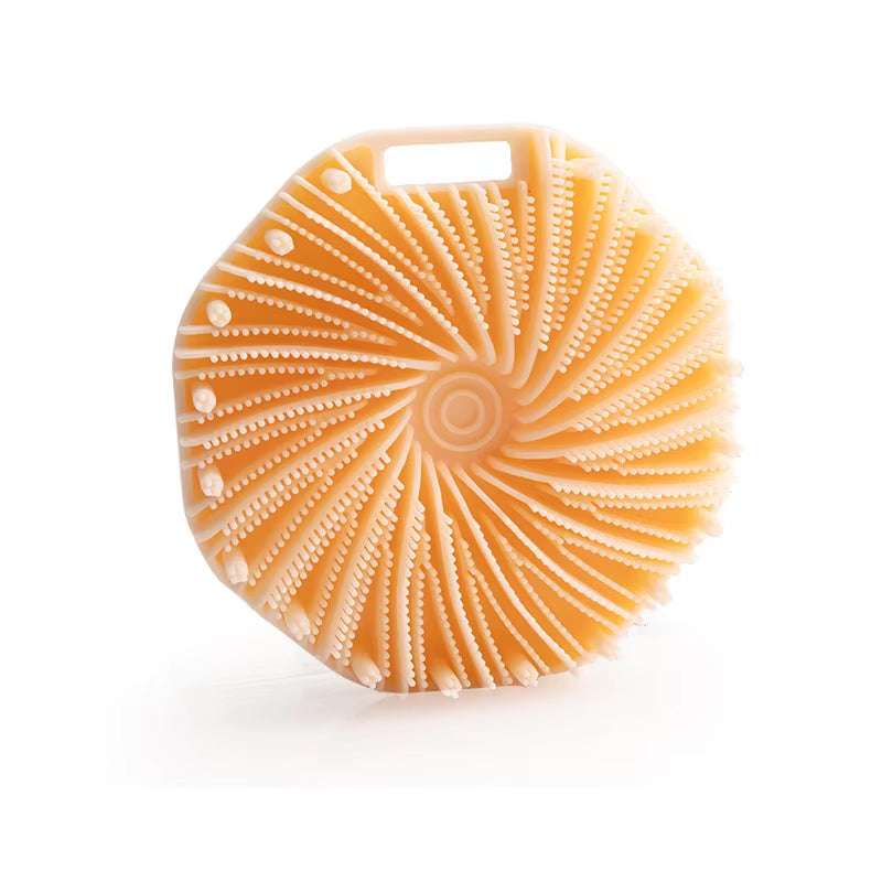 1Pc Soft Silicone Exfoliating Brush Cleanser Manual Body Cleansing Scrubber Shower Gentle Massage Bath Brush for Men and Women