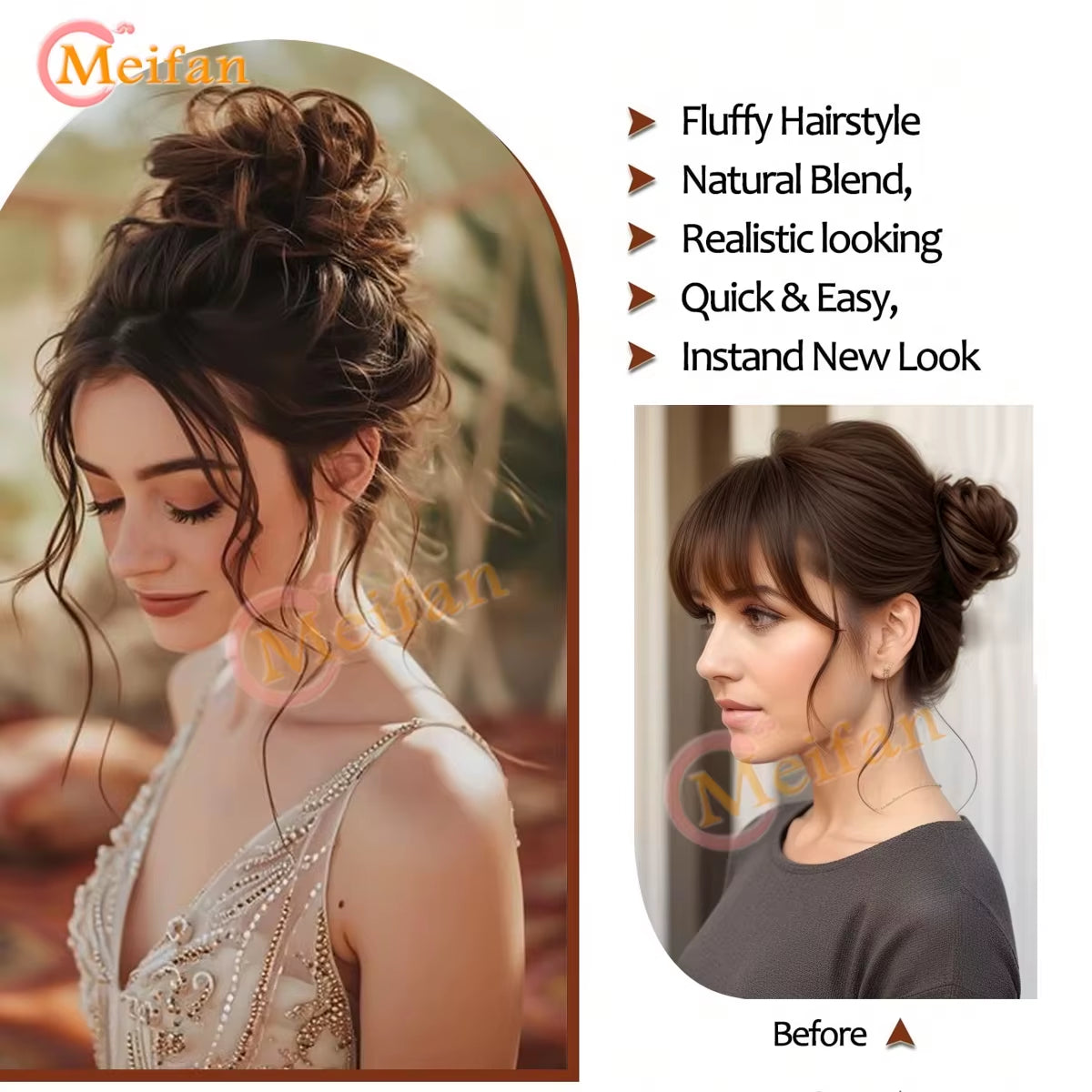 Synthetic Chignon Messy Curly Bun Claw Clip in Hair Piece Wavy Fake Hair Bun Ponytail Extensions Scrunchie Hairpieces for Women