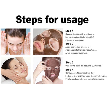 Peel off Mask Black Head Removal Shrink Pores Acne Nose Deep Cleaning Oil Control Moisturizing Face Mask Skin Care 80G